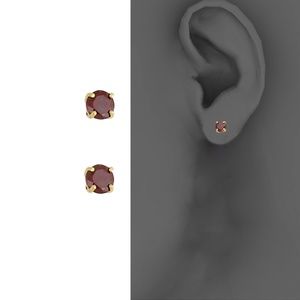 14k Yellow Solitaire Birth Stone Stud - January